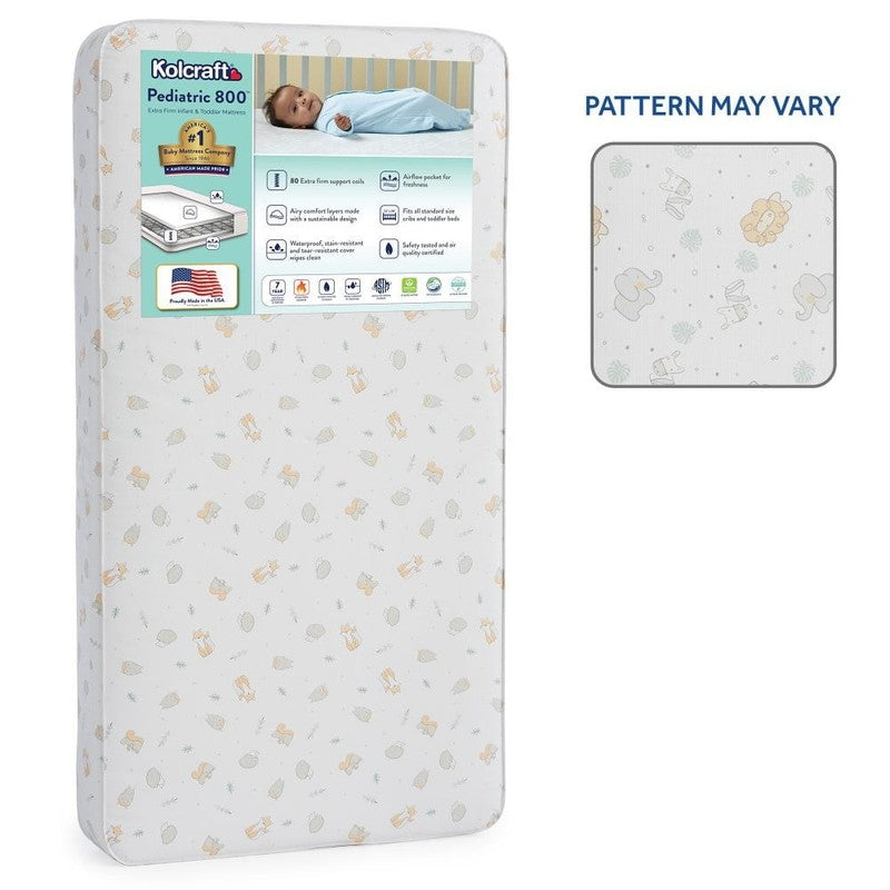 Pediatric 800 Crib Toddler Mattress Extra Firm 80 Coil Waterproof Ecru1