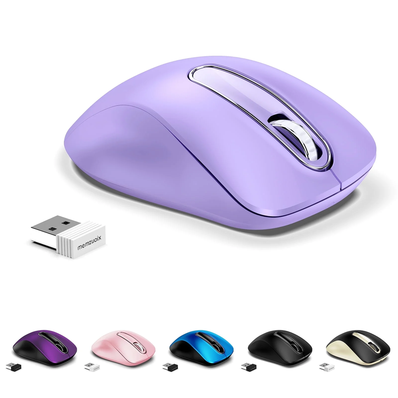 Wireless Optical Mouse 1400 DPI 5 Button USB Receiver for PC Laptop Lilac10