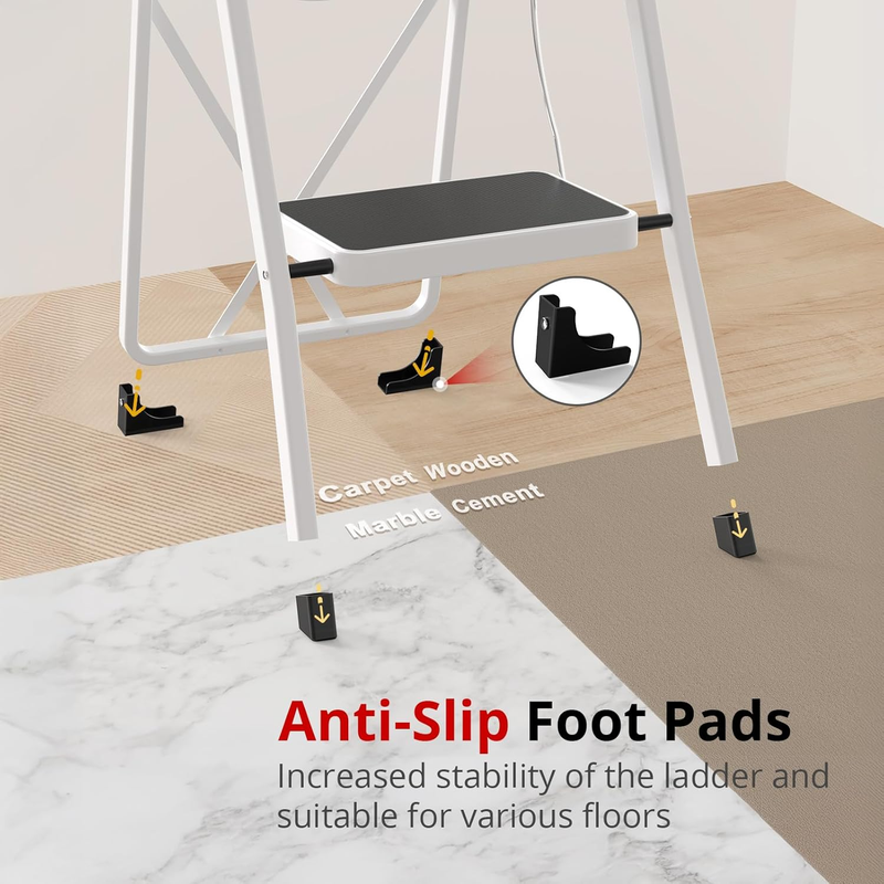 Step Ladder Folding Step Stool for Adults with Anti Slip Pedal,330 Lbs Capacity 2