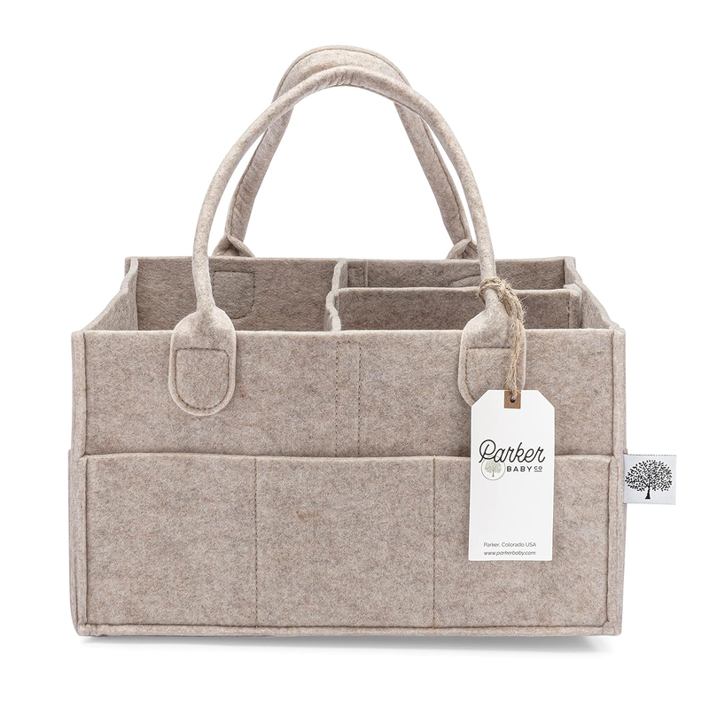 Parker Baby Diaper Caddy Nursery Storage Bin & Car Organizer Oatmeal8
