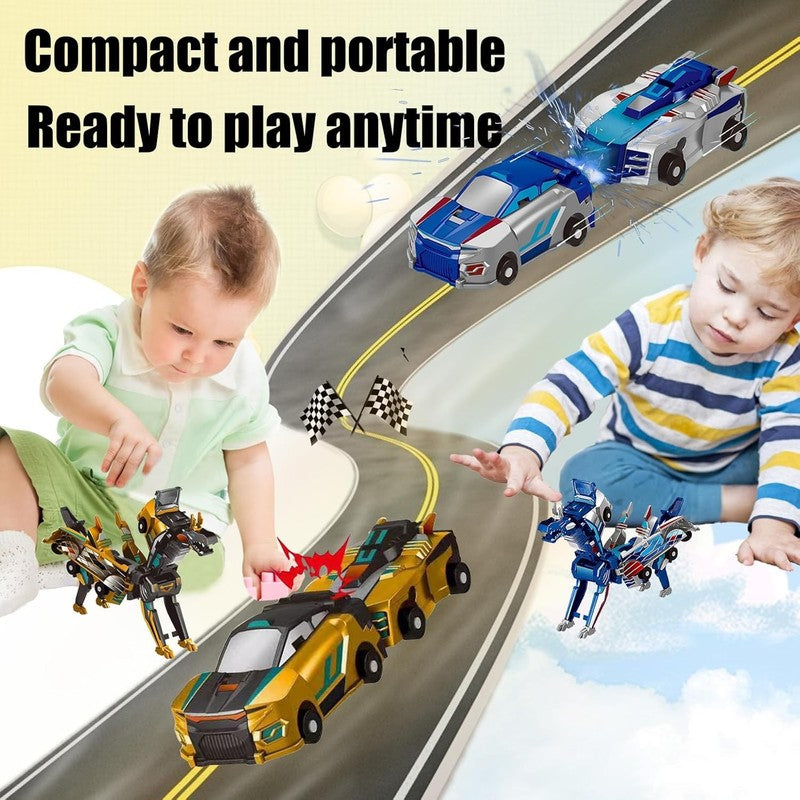 2 in 1 Transforming Dinosaur Car Toy – Magnetic Collision Robot Car 4