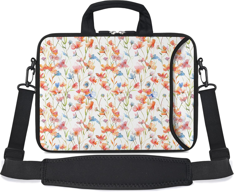 14 15.6 Laptop Sleeve Bag Flowers Neoprene Carry Case w/ Handle Pocket8