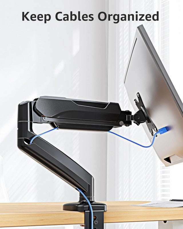 Adjustable Gas Spring Monitor Mount for 32" Screens, VESA Compatible, Black6