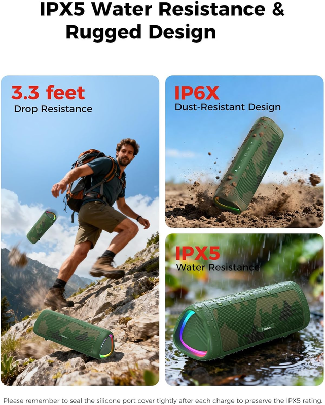 Portable Bluetooth Speaker 20W Wireless IPX5 Waterproof 24H Battery3