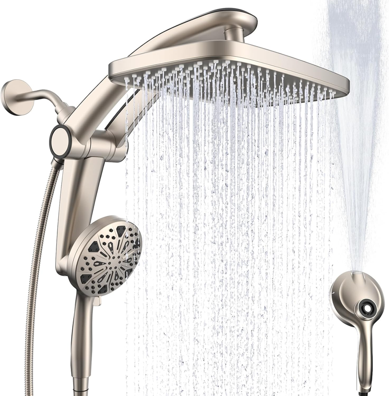 High Pressure Rain & Handheld Shower Head Combo w/ Magnetic Docking & Jets8