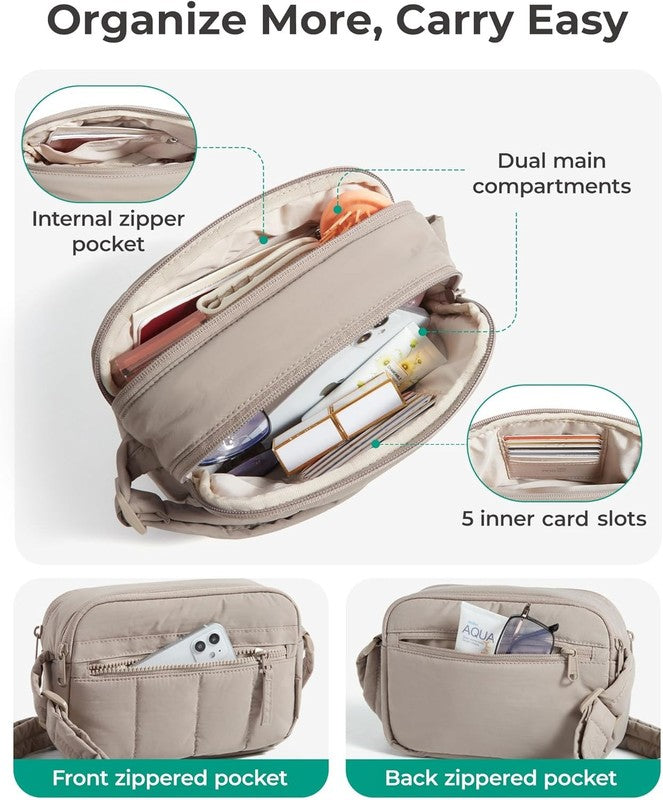 Cross Body Purse, Mini Crossbody Bags for Women Travel Purse, Puffy Shoulder Han4