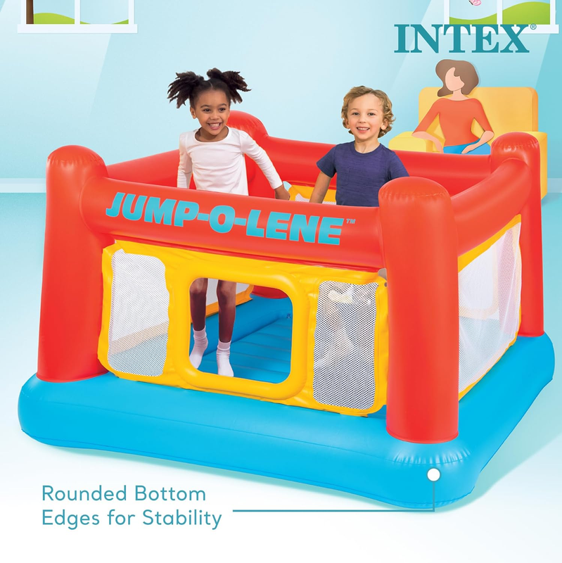 Inflatable Jump O Lene Trampoline Bounce House w/ Crawl Door Net Ages 3 64