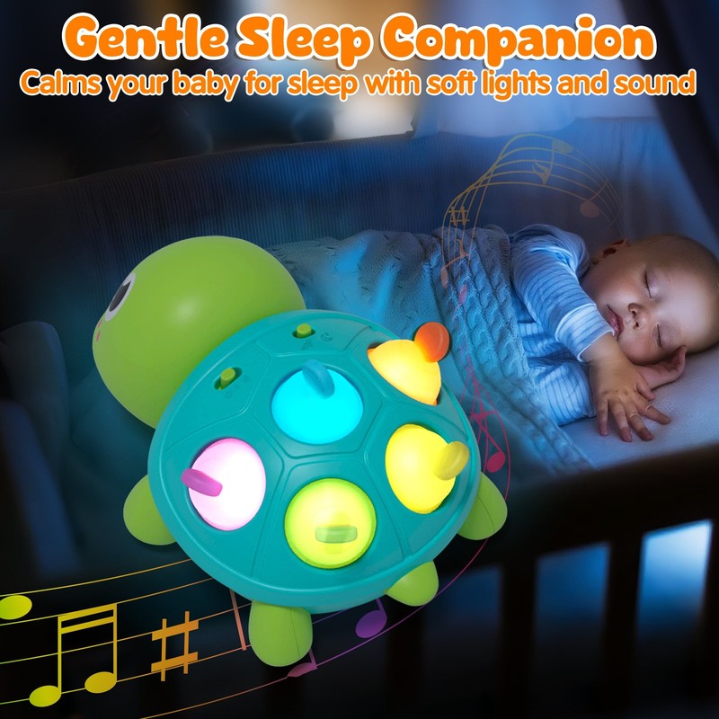 Musical Crawling Turtle Baby Toy – Light Up Tummy Time & Sensory Development Cra3