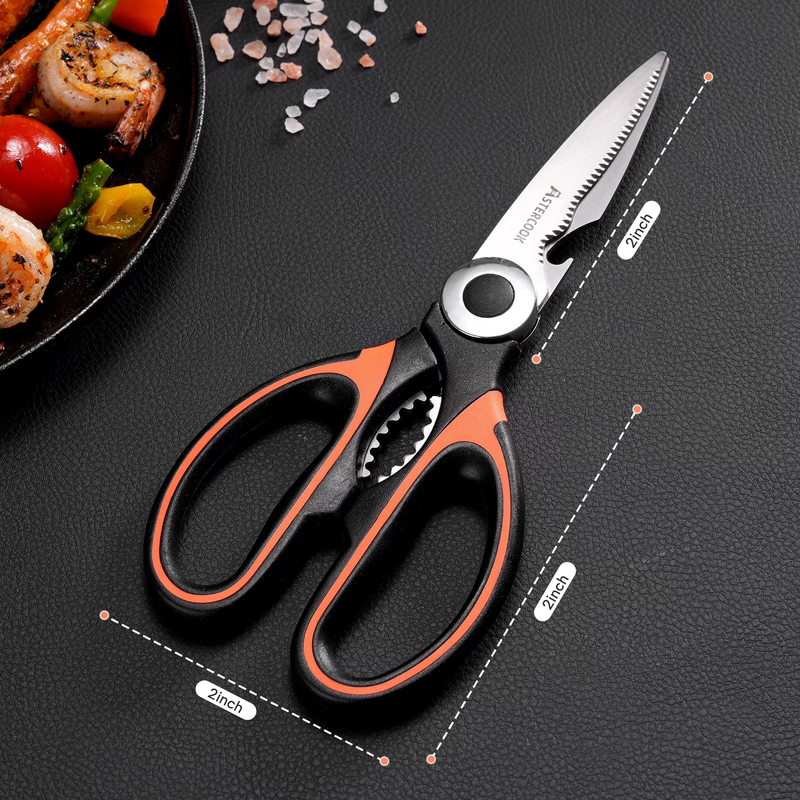 2PCS Kitchen Shears Heavy Duty Serrated Blade Food Meat Poultry Scissors1
