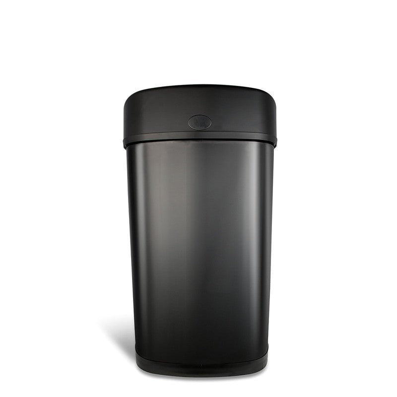 Motion Sensor Oval Trash Can 13.2 Gal Matte Black Stainless Steel8