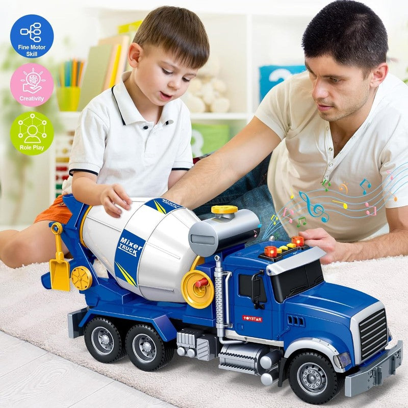Large Mixer Truck Toy with Lights and Sounds for Kids Ages 3 6 Birthday Gift5