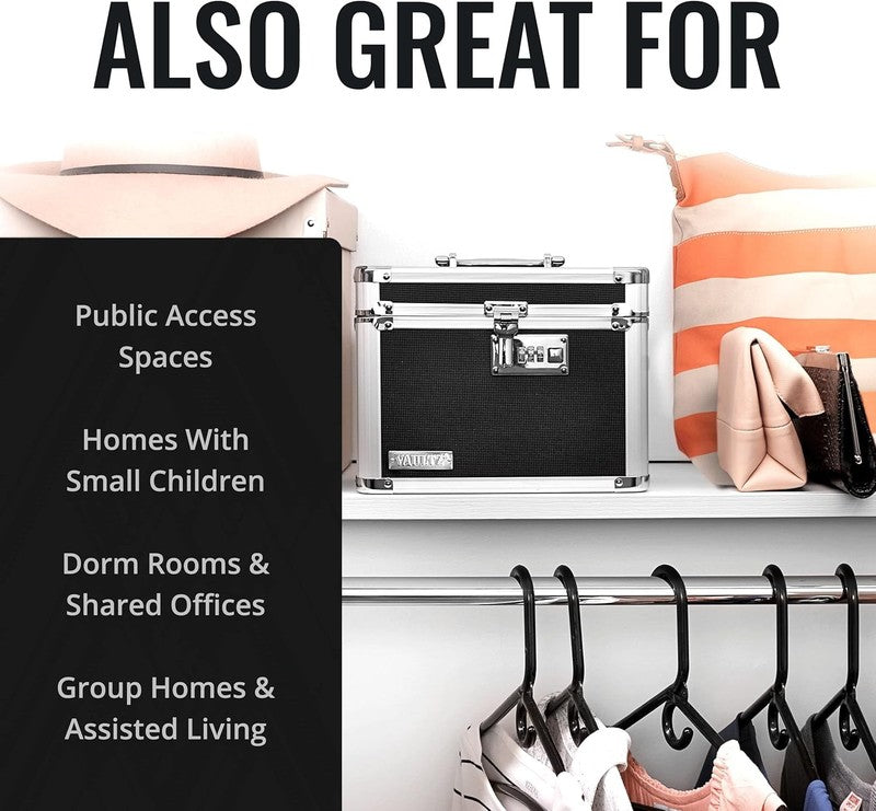Secure Lock Box for Documents & Valuables - Safe Combination Storage - Black7
