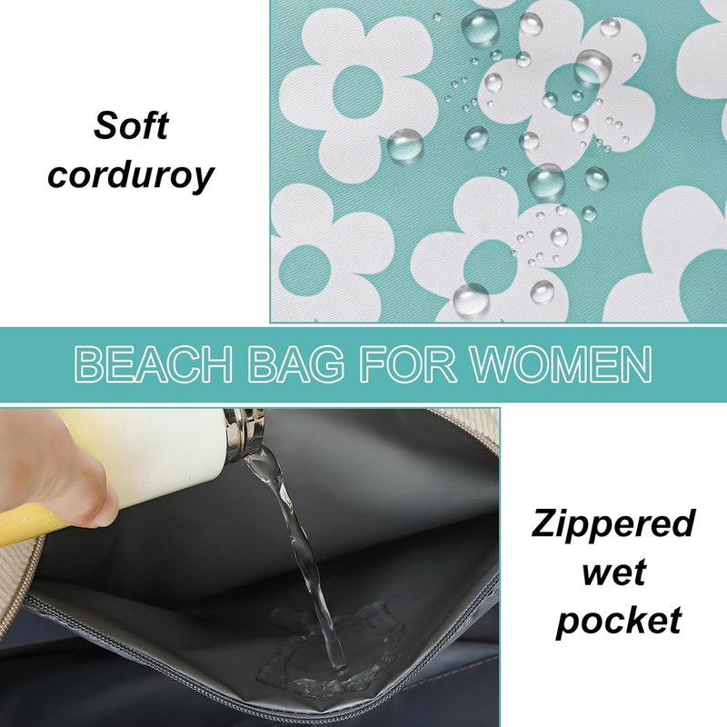 Beach Tote Bag Women Waterproof Large Sandproof Pool Travel Bag5