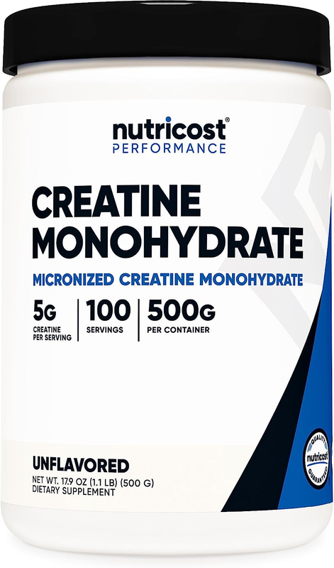 Micronized Creatine Monohydrate Powder 500g   100 Servings, 5g Each10