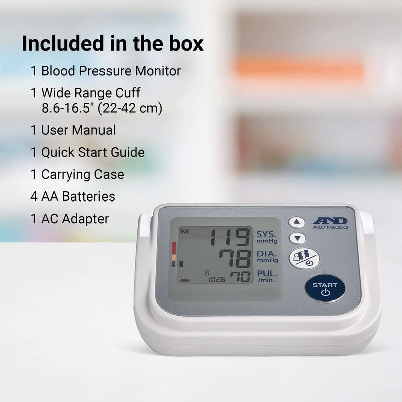 A&D Medical  Blood Pressure Monitor, Upper Arm, Wide Cuff, Digital (UA-767FAC)1