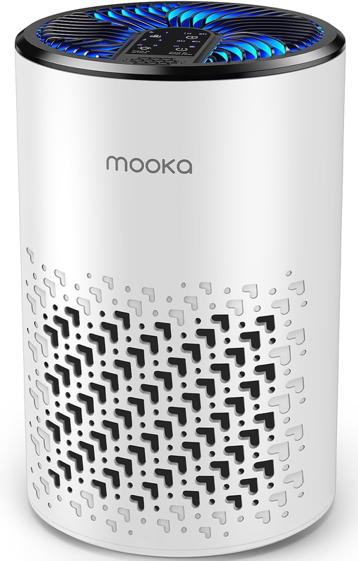 Air Purifier for Bedroom Home Pets w/ Fragrance Sponge Smoke Dust Odor White0