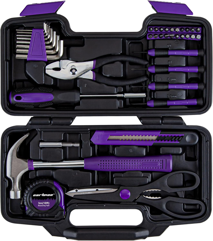 39 Piece Essential Home Tool Set with Storage Case for All Your DIY Needs0