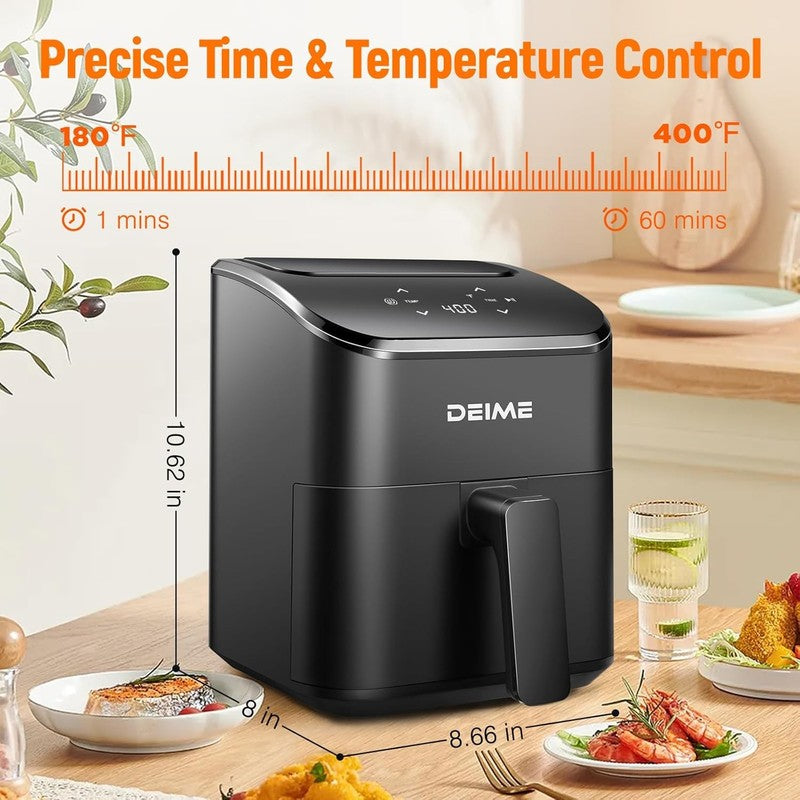 3Qt Small Air Fryer Digital Compact Nonstick Dishwasher Safe Quiet Black2