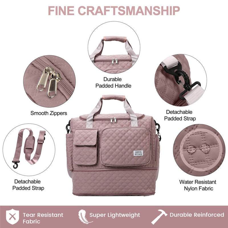 Travel Duffle Bag Weekender Bags for Women with Shoe Compartment Carry on Overni5