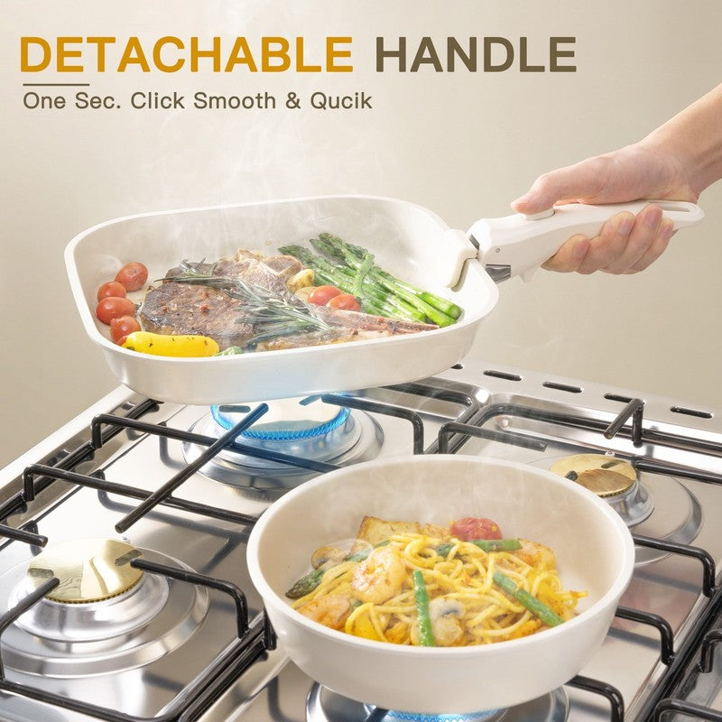 22 Piece Pots and Pans Set Non Stick, Cookware Set with Detachable Handles, Oven4