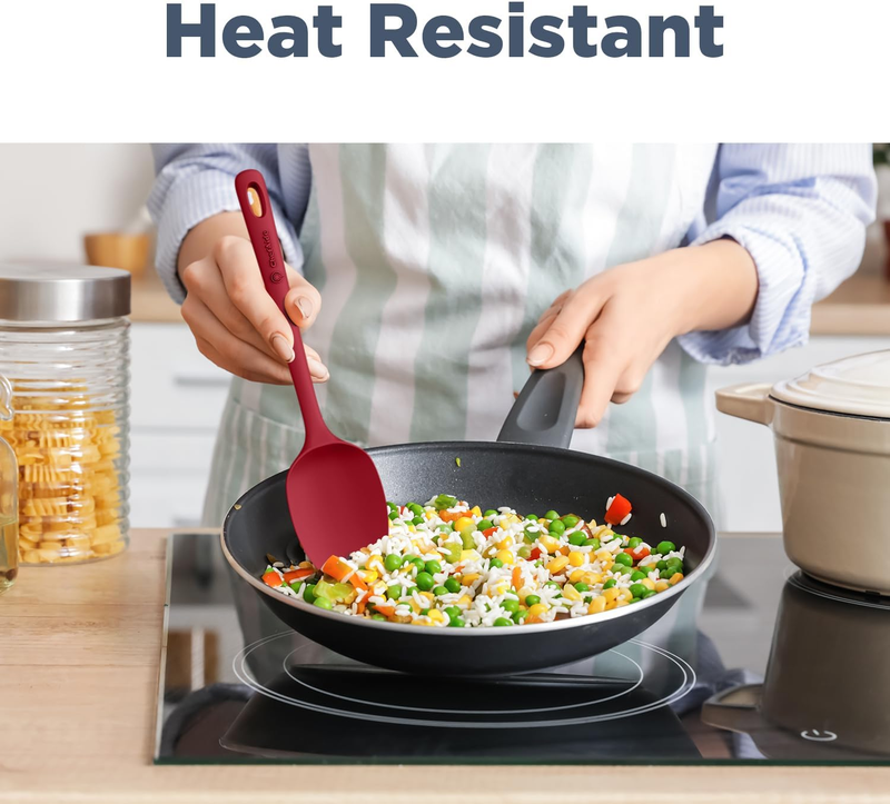 5 Piece Silicone Spatula Set Heat Resistant 600°F Nonstick Cookware5