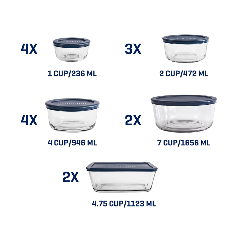 30 Piece Glass Food Storage Containers Set with Snugfit Lids2