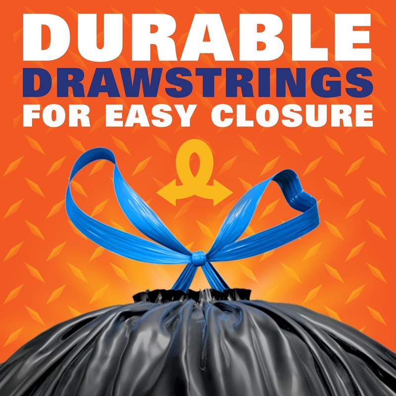 Strong Extra Large Trash Bags, Black, 33 Gallon, 48 Count3
