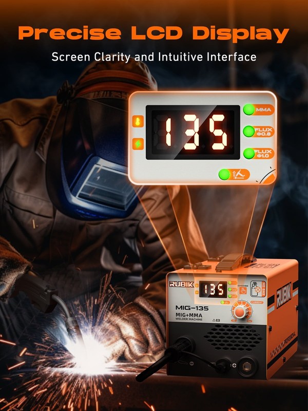 135A MIG Welder 3-in-1 IGBT LCD Display MIG TIG Stick Welding Machine5