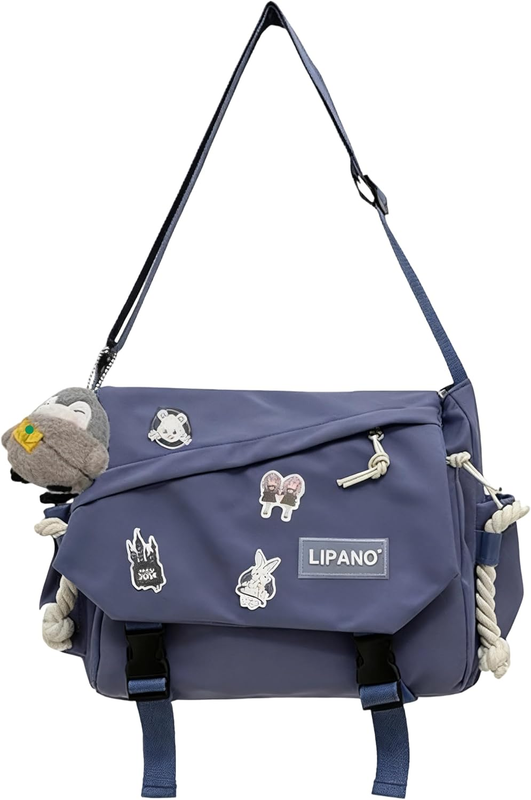 Aesthetic Crossbody Bag Cute Pins Nylon Messenger Japanese Kawaii Shoulder Bag0
