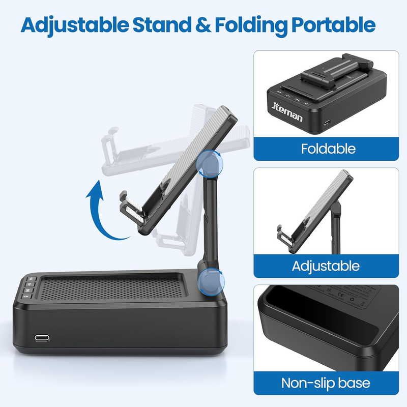Cell Phone Stand with Wireless Bluetooth Speaker and Anti Slip Base HD Surround 5