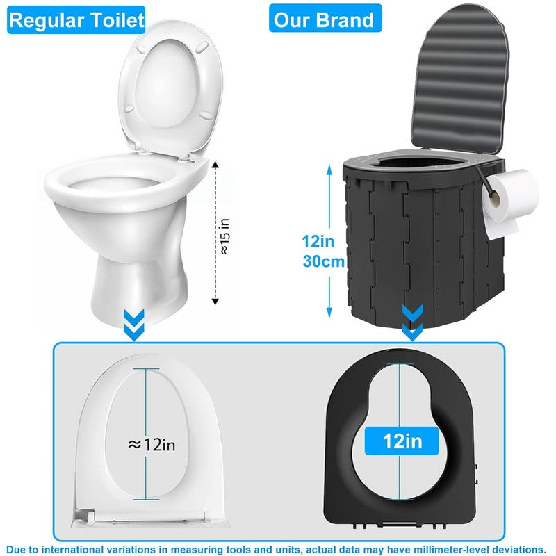 Portale Foldable Camping Toilet Set with Privacy Tent, Black5