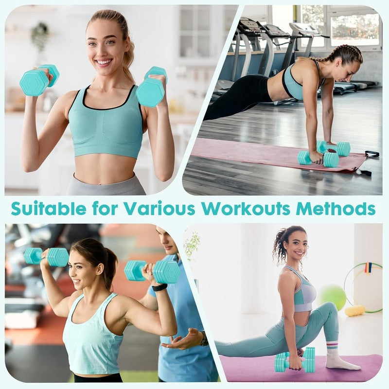 4-in-1 Adjustable Dumbbells 2-5lb TPU Handle Home Gym Weights for Women Blue1