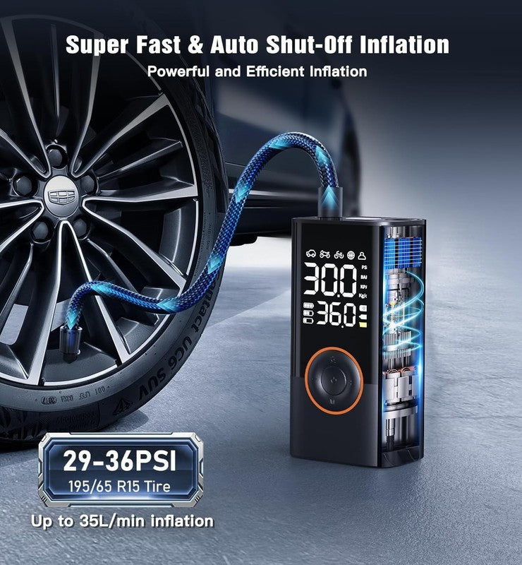 Portable Cordless Tire Inflator with Digital Gauge, 150PSI Fast Inflation2