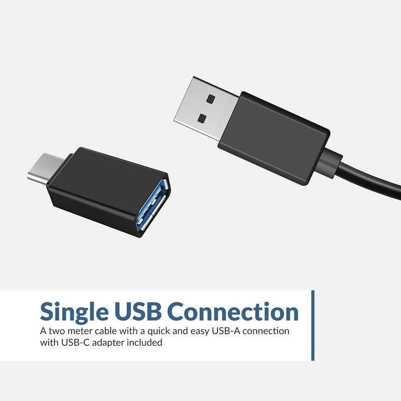 USB Stereo Speaker Bar CA 2890 Clamps to Monitor with Convenient Controls2