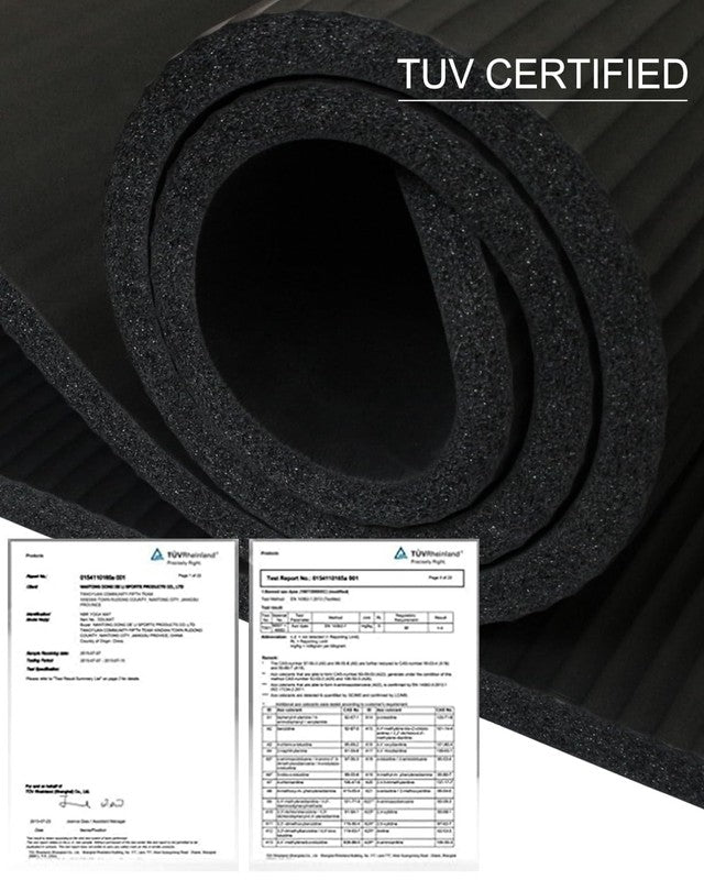 Large Yoga Exercise Mat 78"X51" 1/2" Thick NBR Foam Workout Mats, Black W/ Yoga6