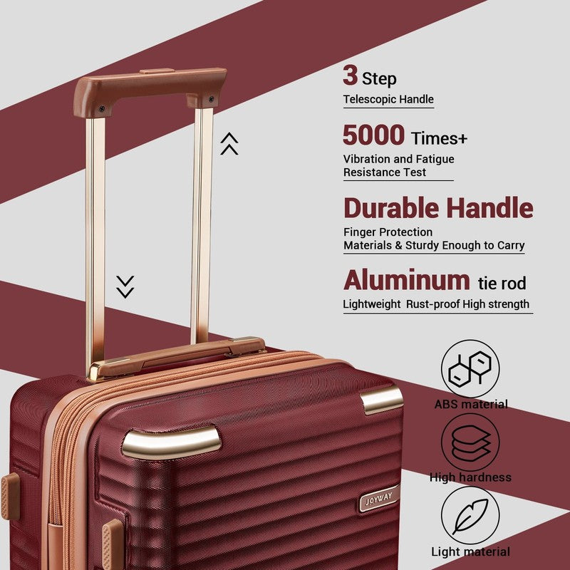 3-Piece Carry-On Luggage Set with Swivel TSA Lock and Leather Carry Bag2
