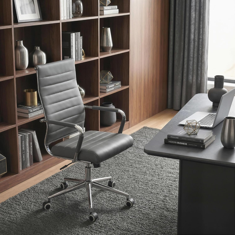 Modern Grey Executive Office Chair Height Adjustable Swivel9