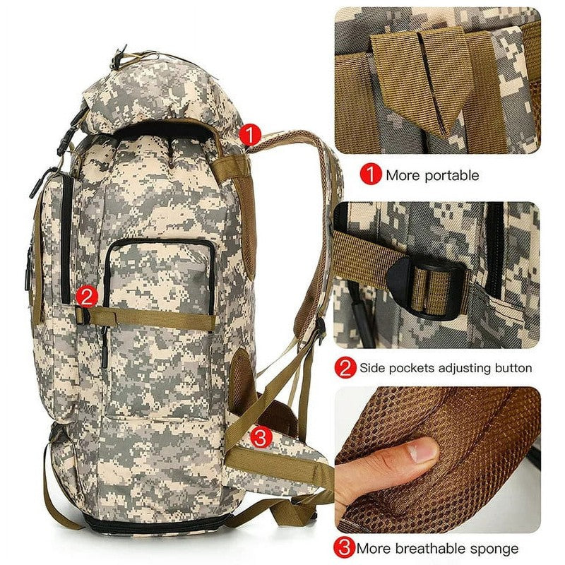 100L Waterproof Hiking Camping Backpack Heavy Duty Durable Outdoor Travel Bag3