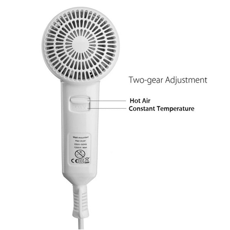 Hotel Wall Mount Hair Dryer Hairdryer for Home Bathroom Toilet Salon, 2-Speed, 16