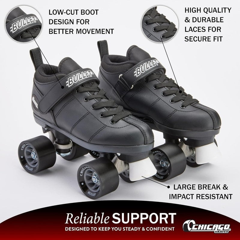 Bullet Speed Quad Roller Skates – Durable, Top Performance Indoor/Outdoor Youth 2