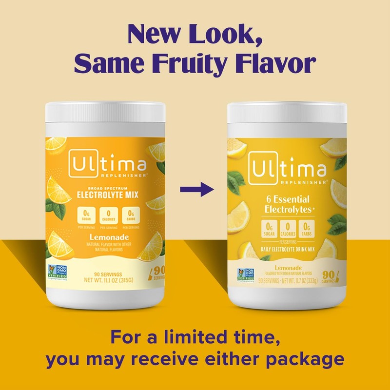 Daily Electrolyte Powder Drink Mix, Sugar Free Lemonade, 90 Servings2