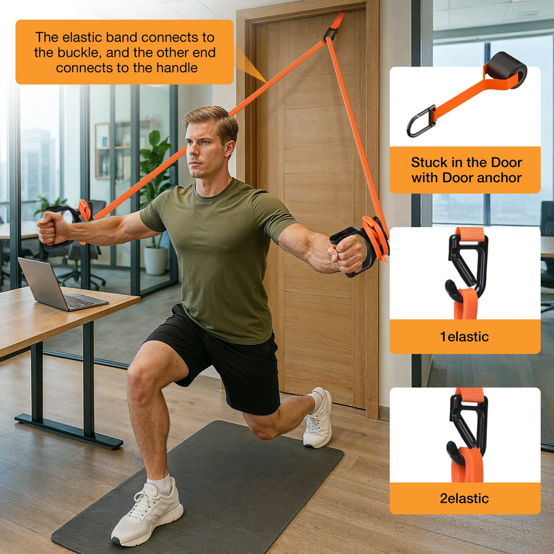 7 In 1 Adjustable Push up Board with Resistance Bands & Door Anchor   Full Body 3