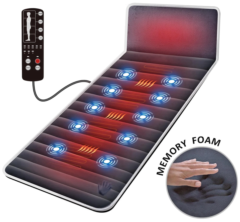 Full Body Massage Mat with Heat,Memory Foam Back Massage Pad with Vibration Moto7