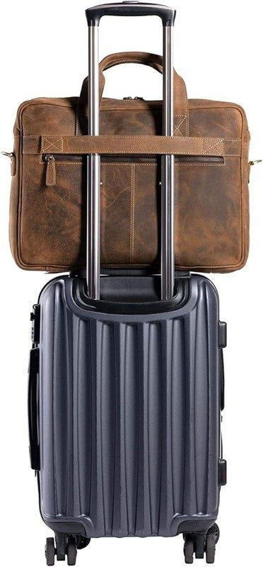 Leather Briefcase 18 Inch Laptop Messenger Bags for Men and Women Best Office Br1