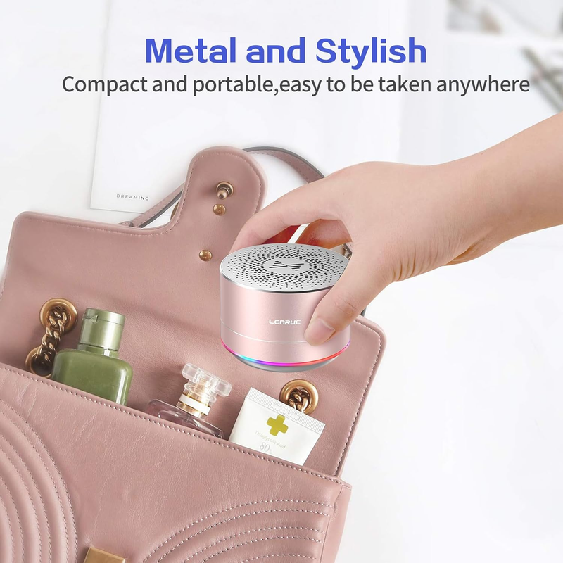 A2 Portable Wireless Bluetooth Speaker with Lights and Lanyard,5W Mini Small Met1