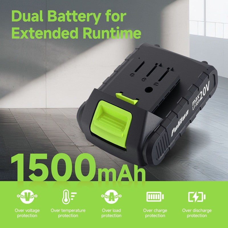 20V Cordless Drill Driver Kit 238Pc Home Tool Set 2 Batteries 21+1 Torque Green4