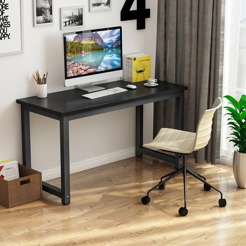 Tribesigns 55" Computer Desk Large Office Study Writing Desk Black3