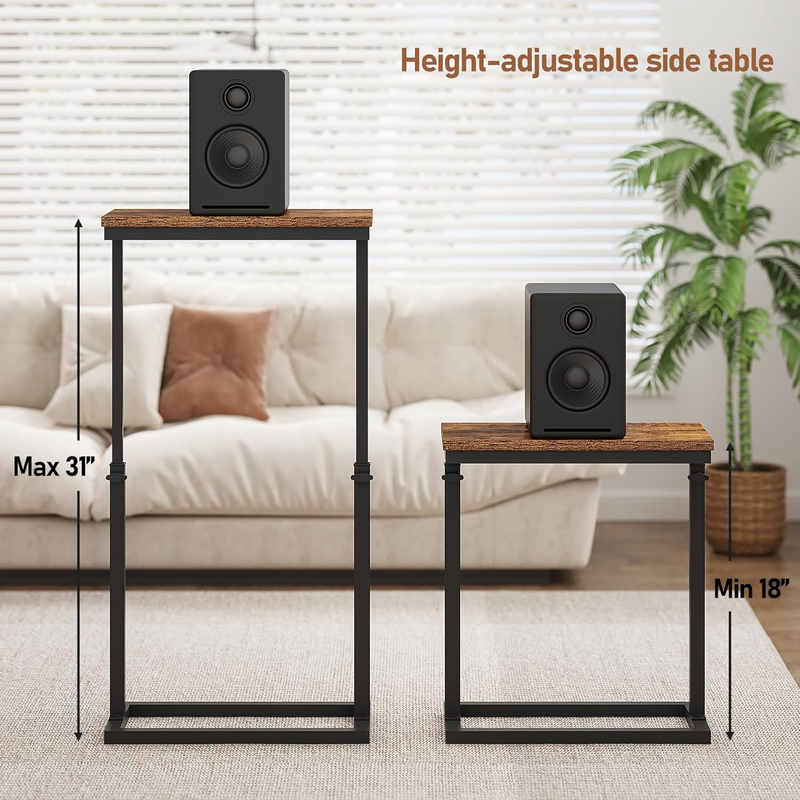 Brown End Table Side Table Tall Sofa Couch Table Living Room Bedroom1