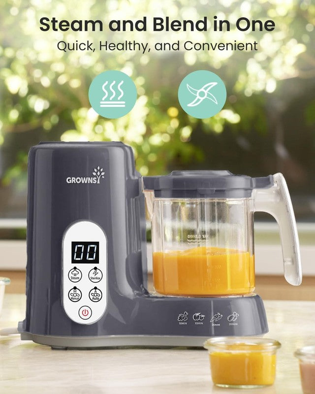 Baby Food Maker Steamer Blender Grinder One-Step Auto Cooking Dark Grey7