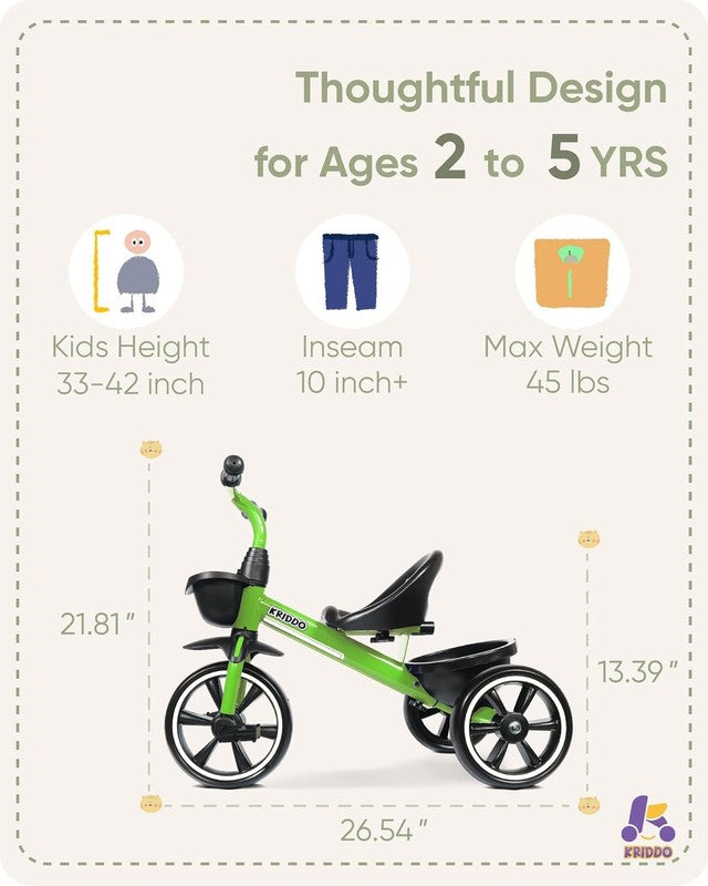 Tricycles Age 24 Month to 4 Years, Toddler Kids Trike for 2.5 to 5 Year Old, Gif2